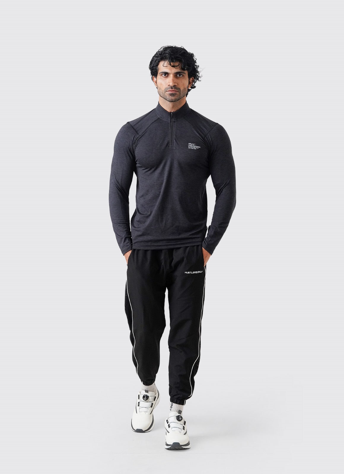Utility Quarter Zip Shirt - Black