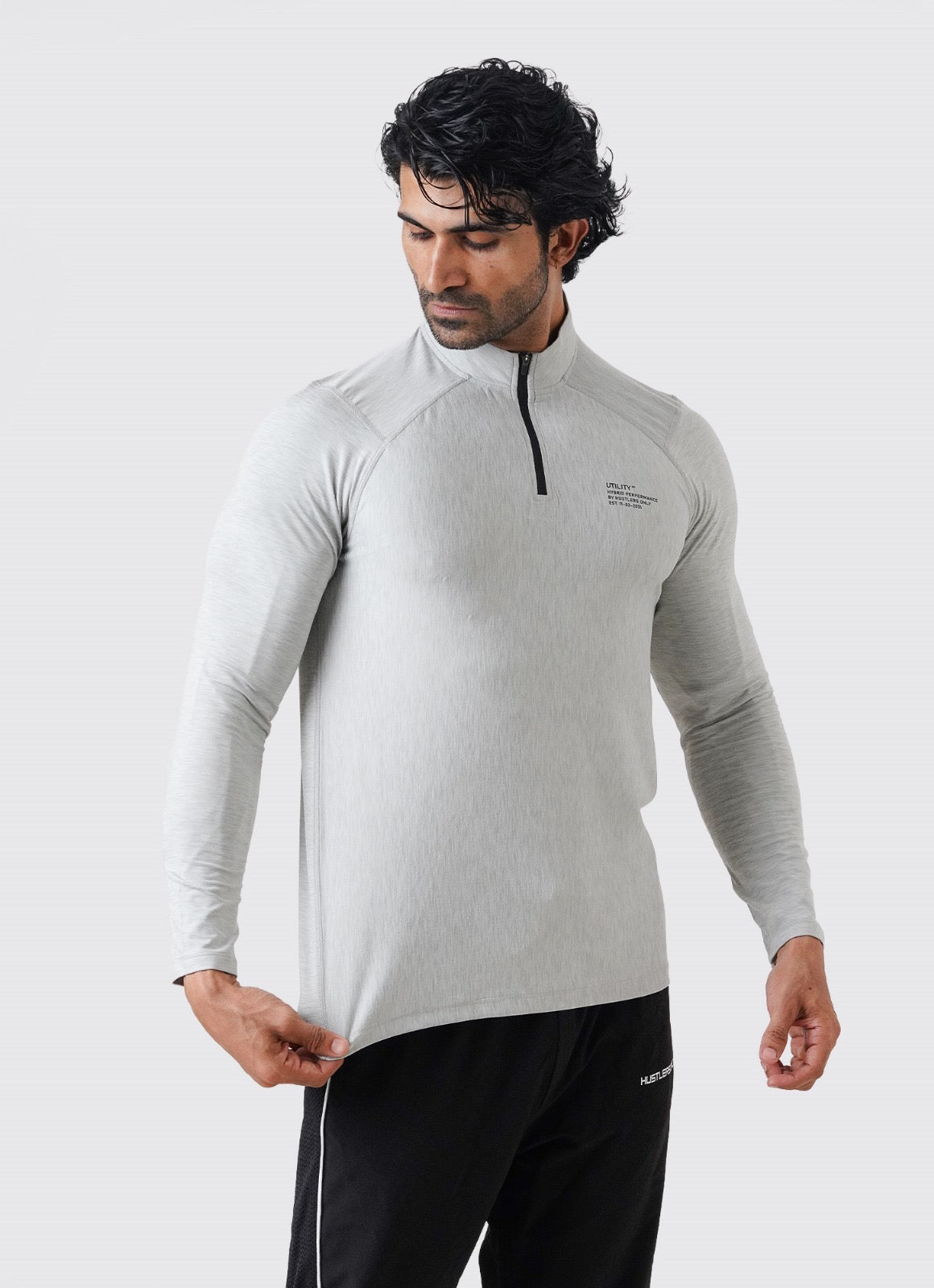 Utility Quarter Zip Shirt - Silver