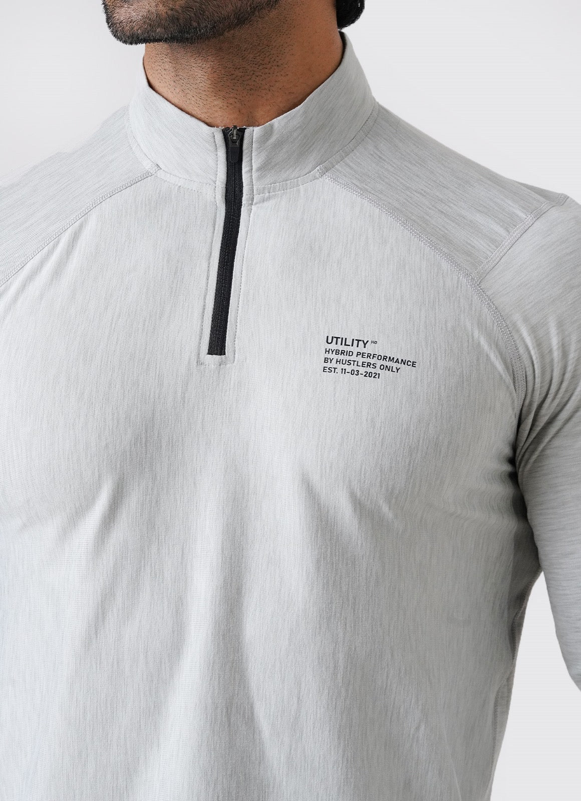 Utility Quarter Zip Shirt - Silver