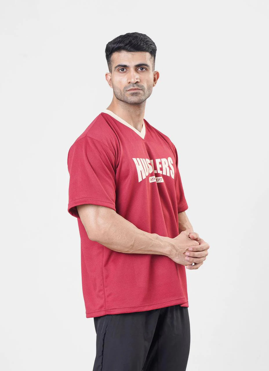 Mesh Basketball Tshirt - Maroon