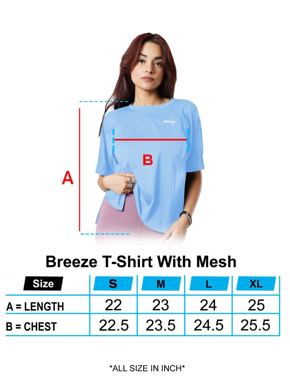 Breeze T-Shirt With Mesh - Sky Blue
