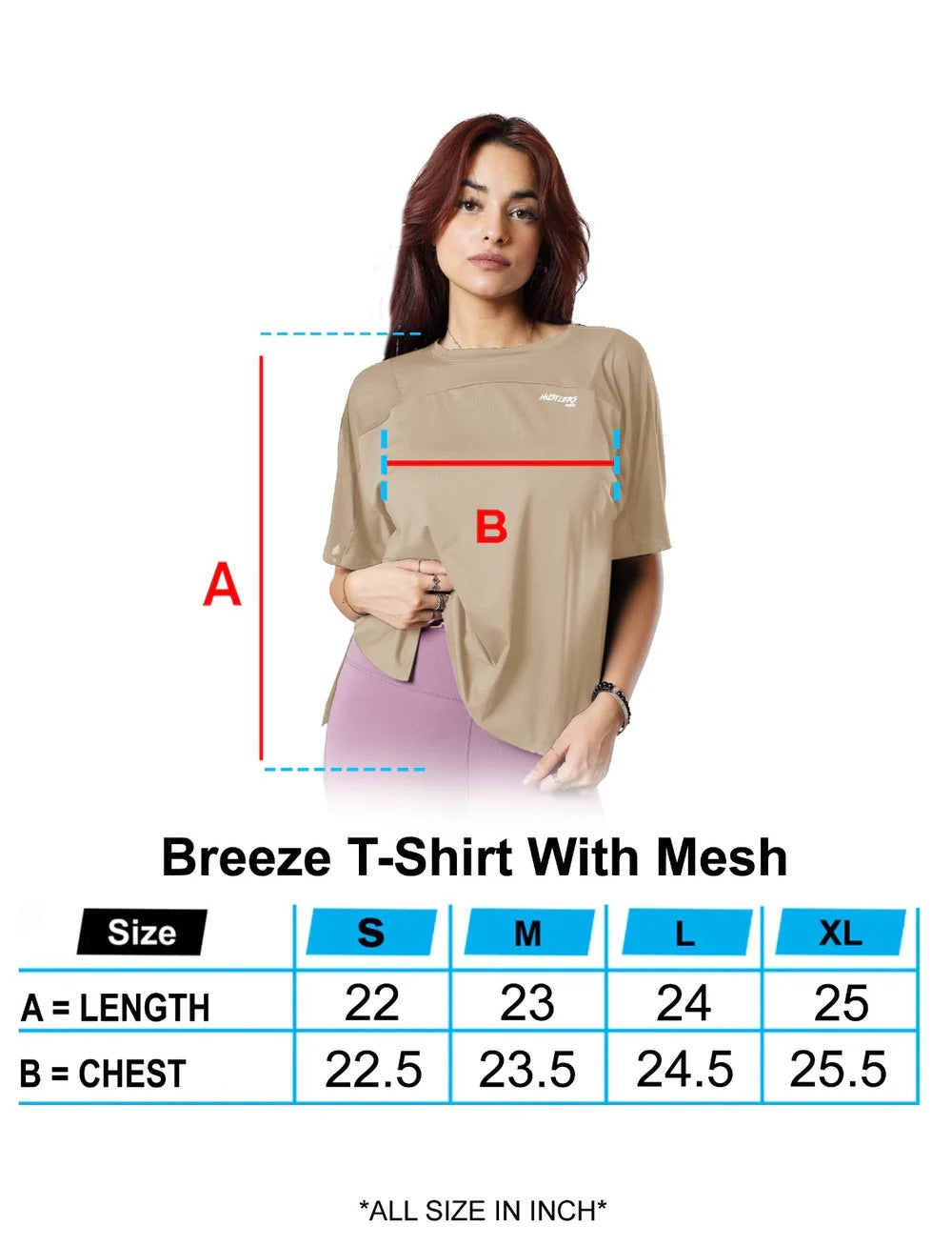 T-Shirt Breeze Dengan Jaring - Pasir