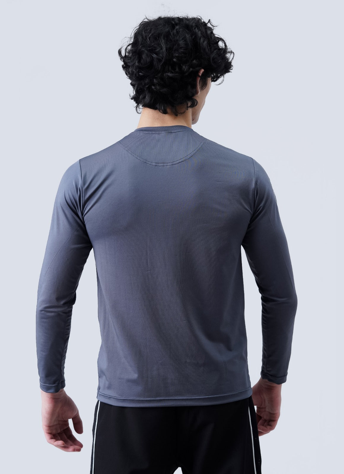 Baju Lengan Penuh Powerlifting - Kelabu Keluli