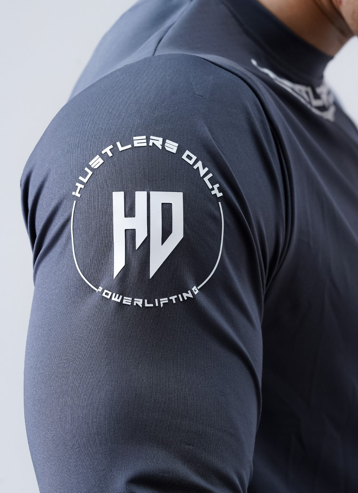 Baju Lengan Penuh Powerlifting - Kelabu Keluli