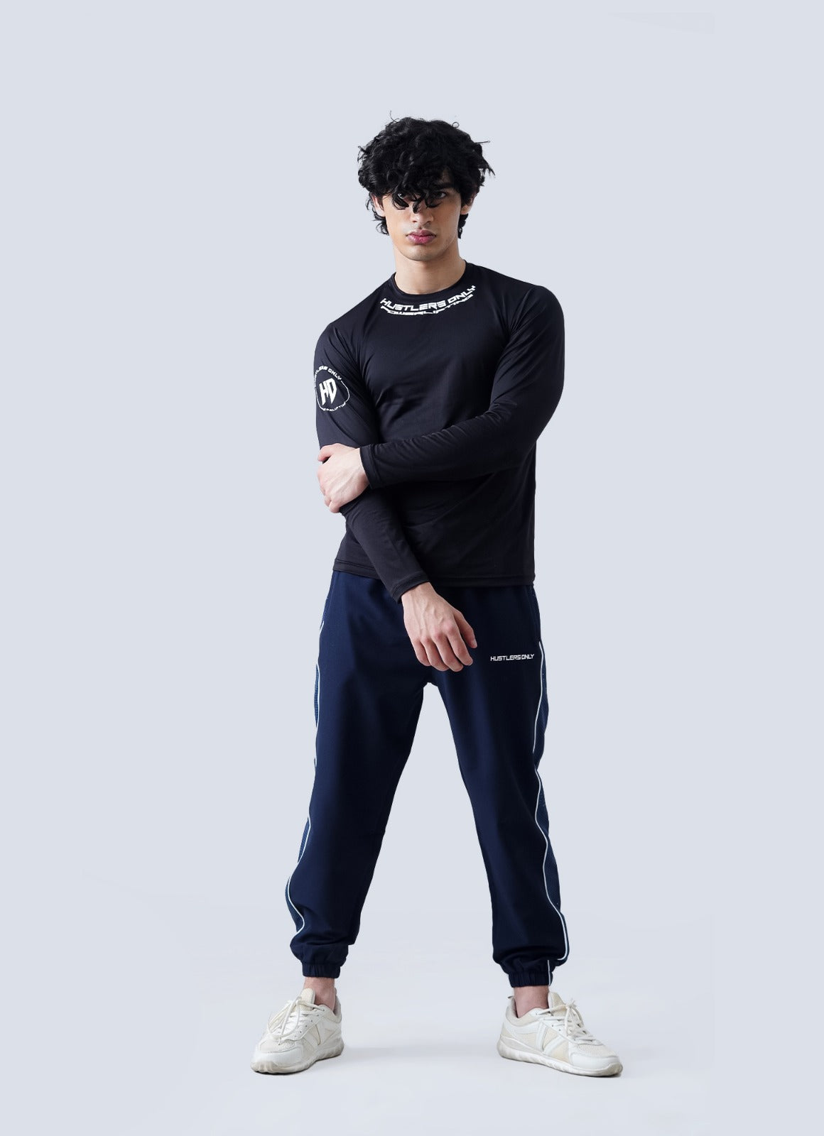 Baju Lengan Penuh Powerlifting - Hitam