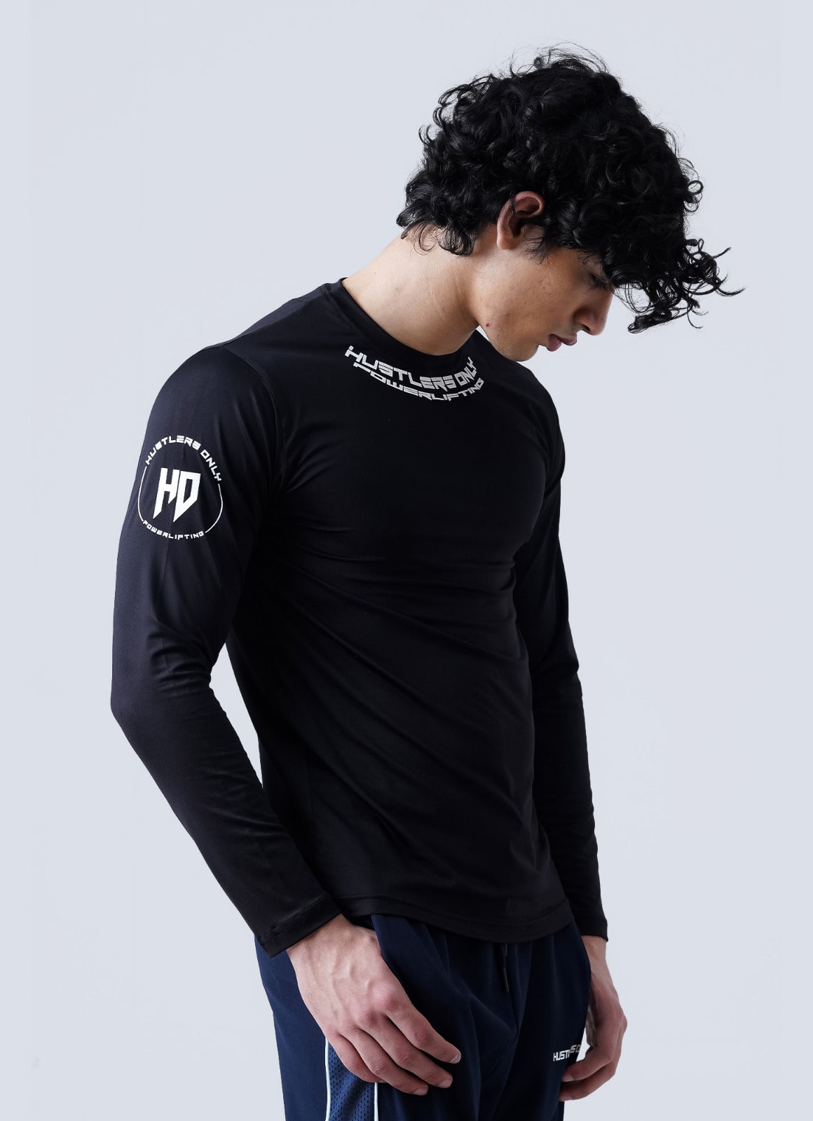 Baju Lengan Penuh Powerlifting - Hitam