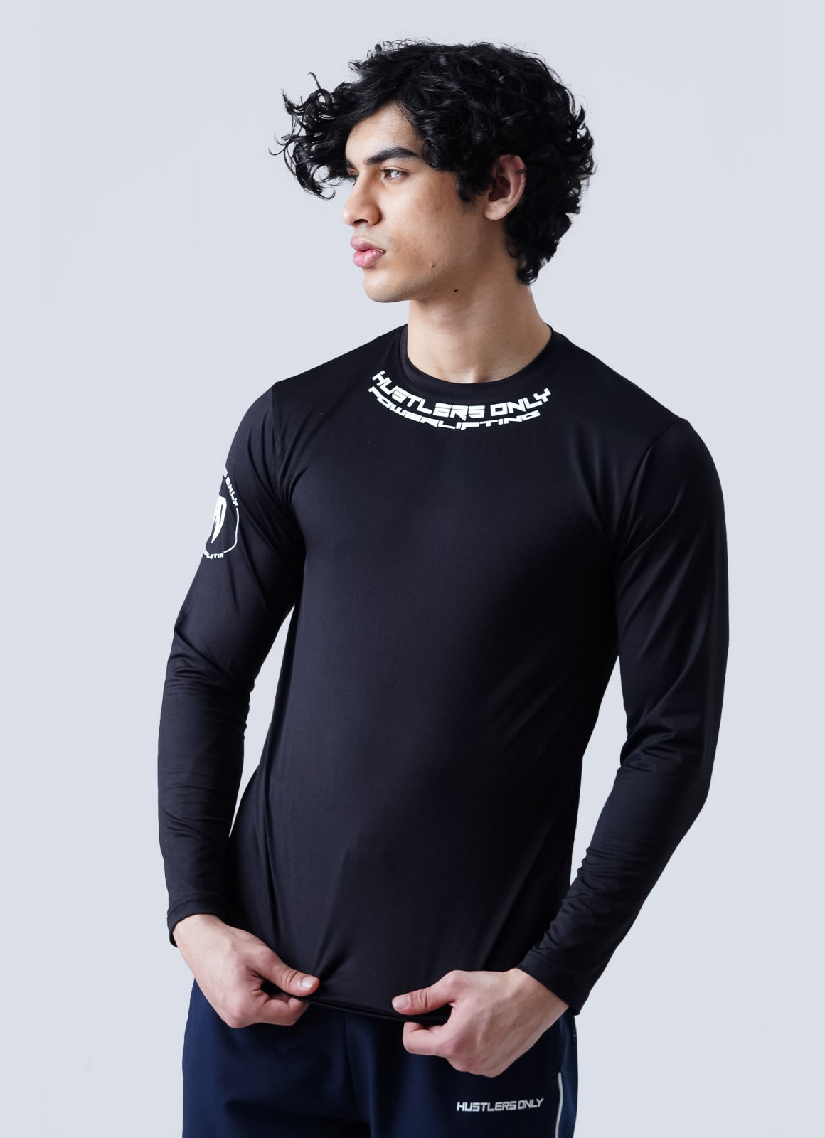 Baju Lengan Penuh Powerlifting - Hitam