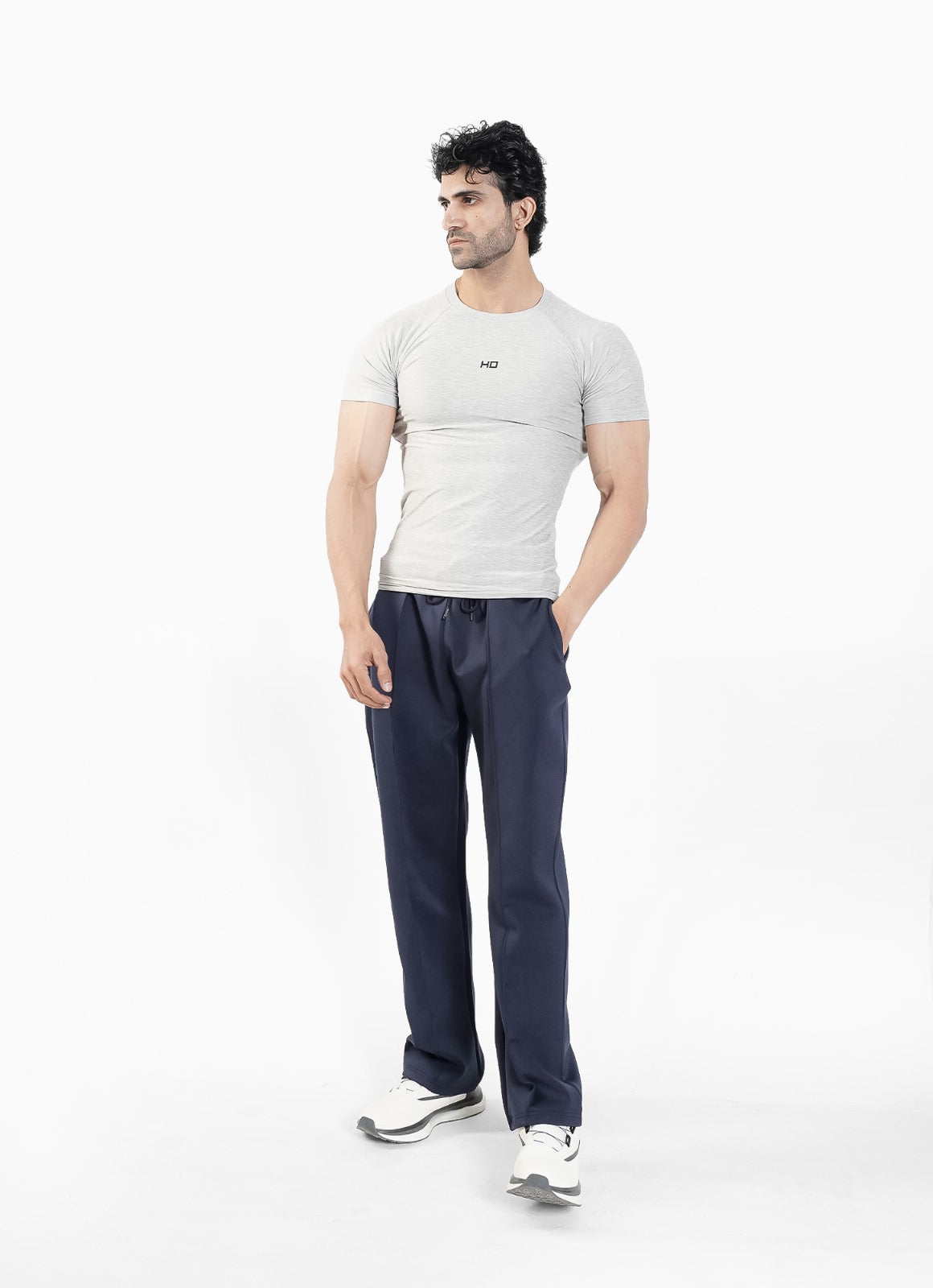 Melange Compression T-Shirt - Silver