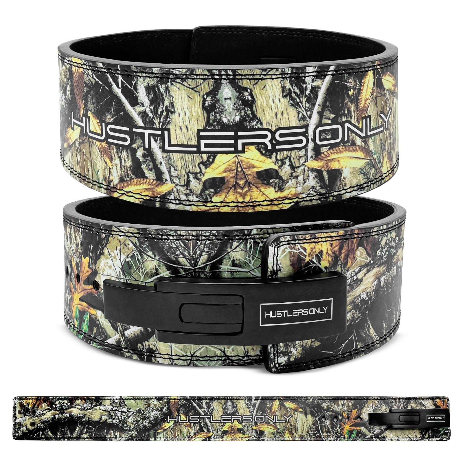 10mm Leaf Camo Lever Belt - Black