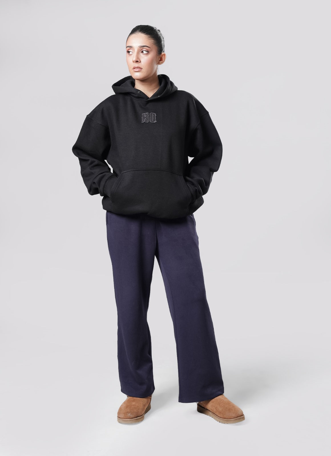 Crude Oversized Hoodie - Black