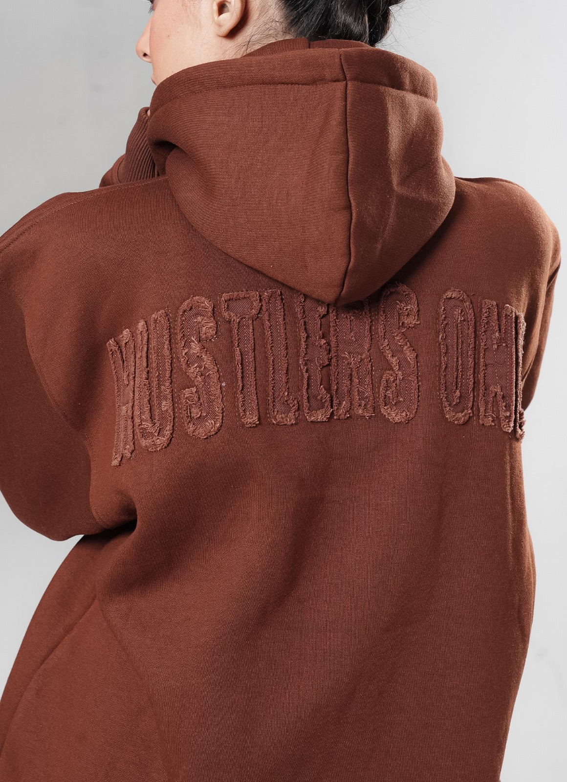 Crude Oversized Hoodie - Brown