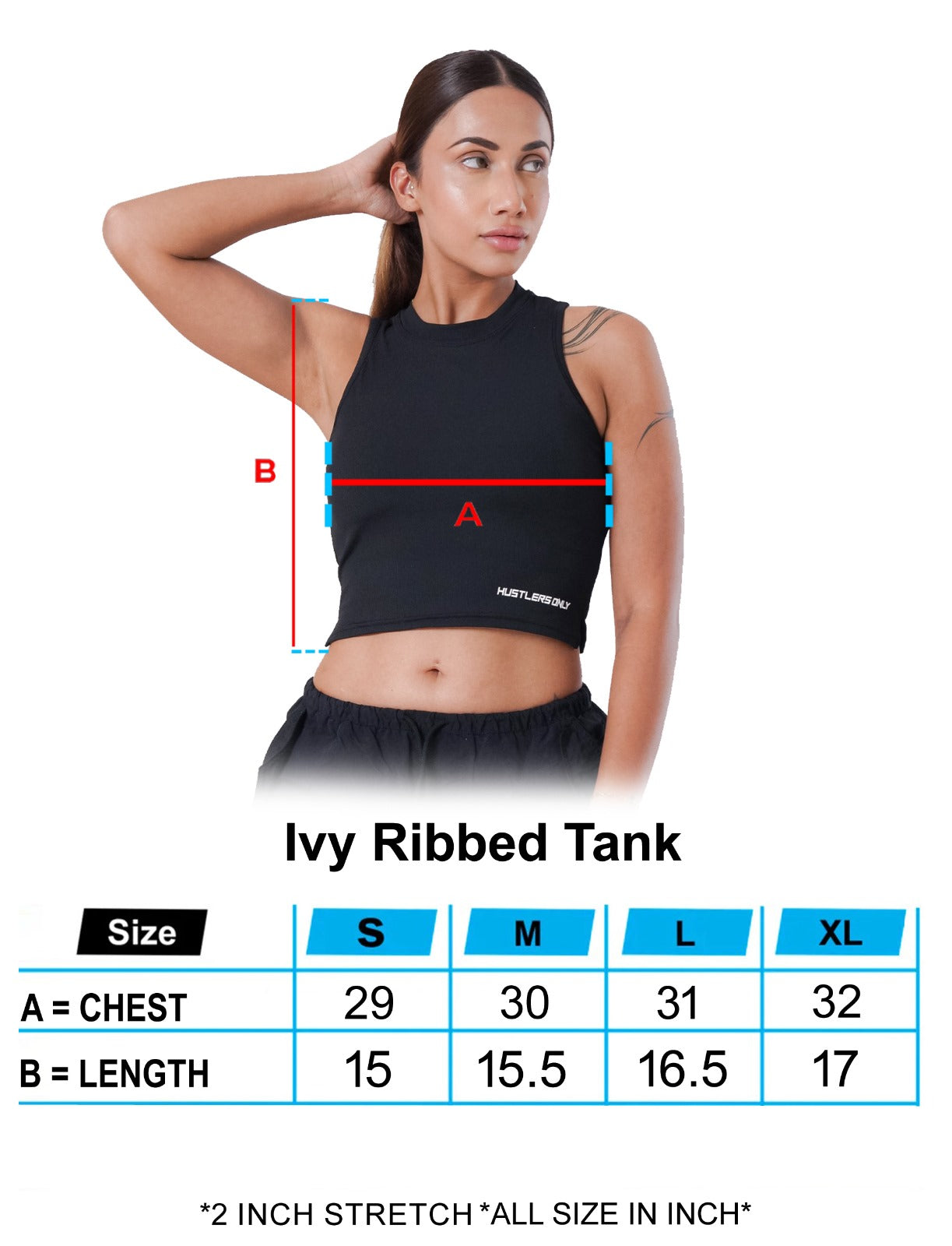 IVY Ribbed Tank - Black