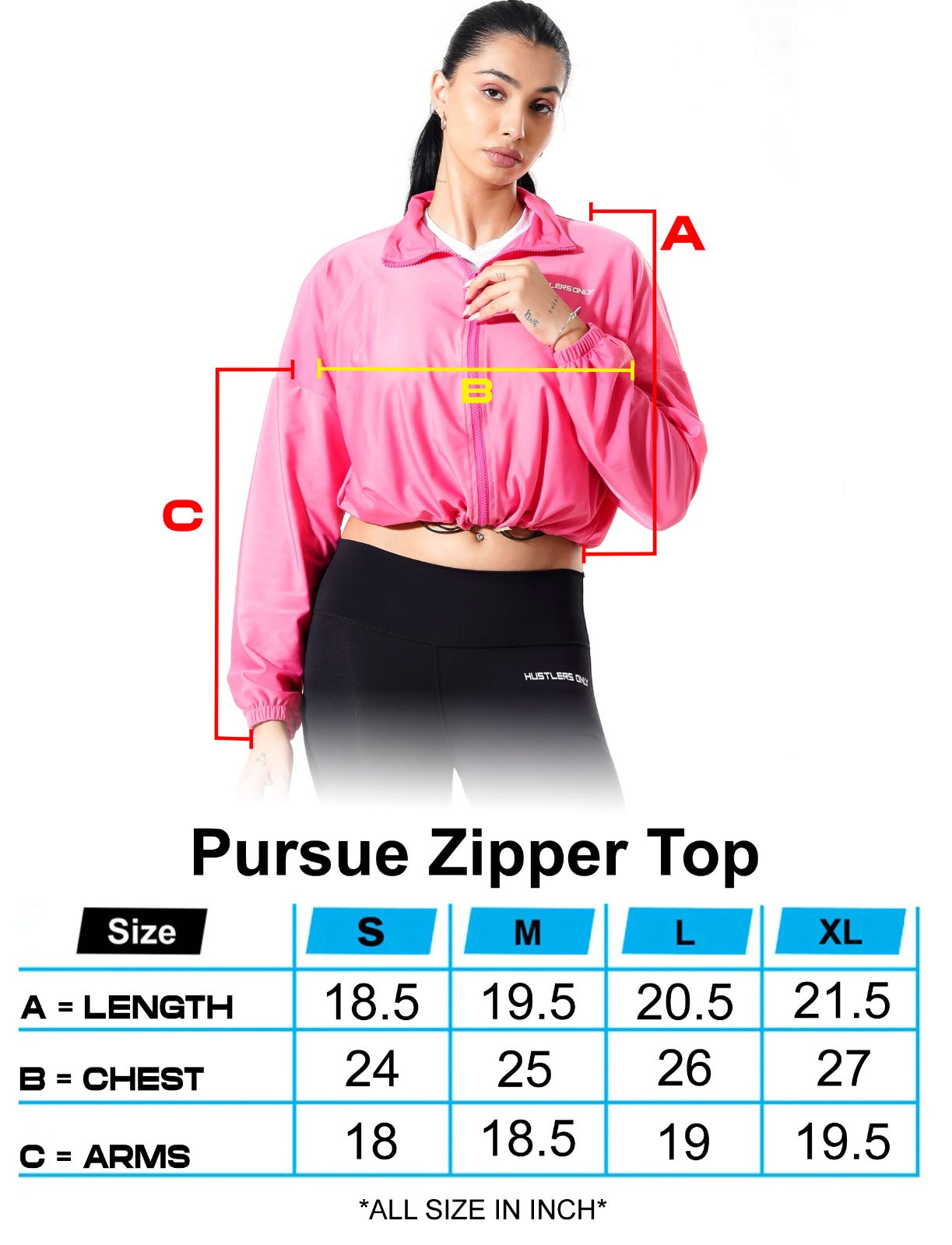 Pursue Zipper Top - Pink