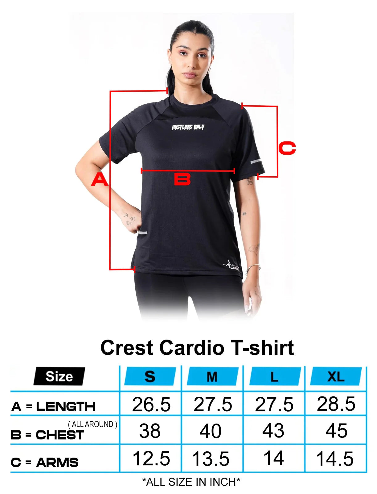 Tshirt Crest Cardio - Hitam Jet