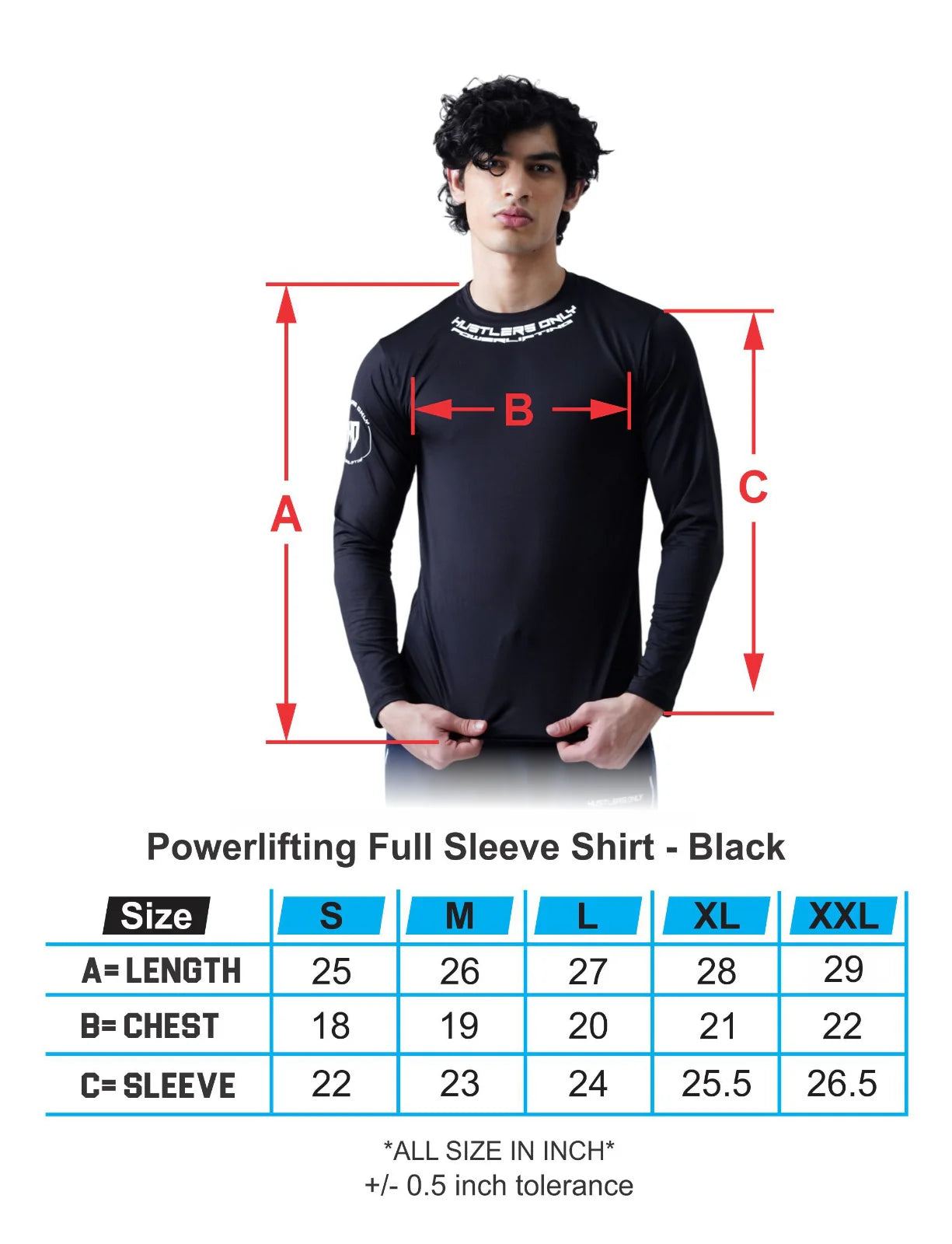 Powerlifting Full Sleeves Shirt - Black