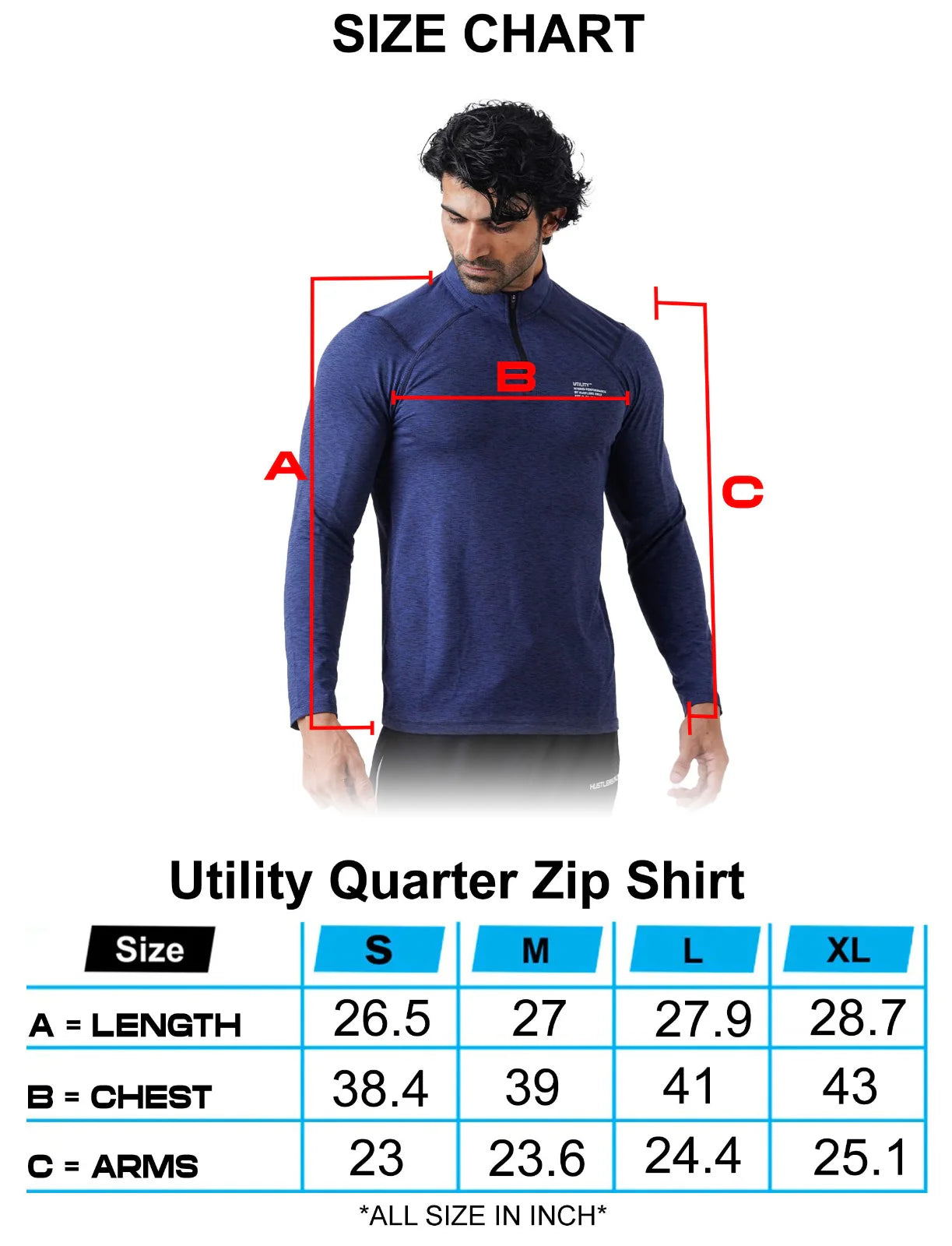 Utility Quarter Zip Shirt - Navy