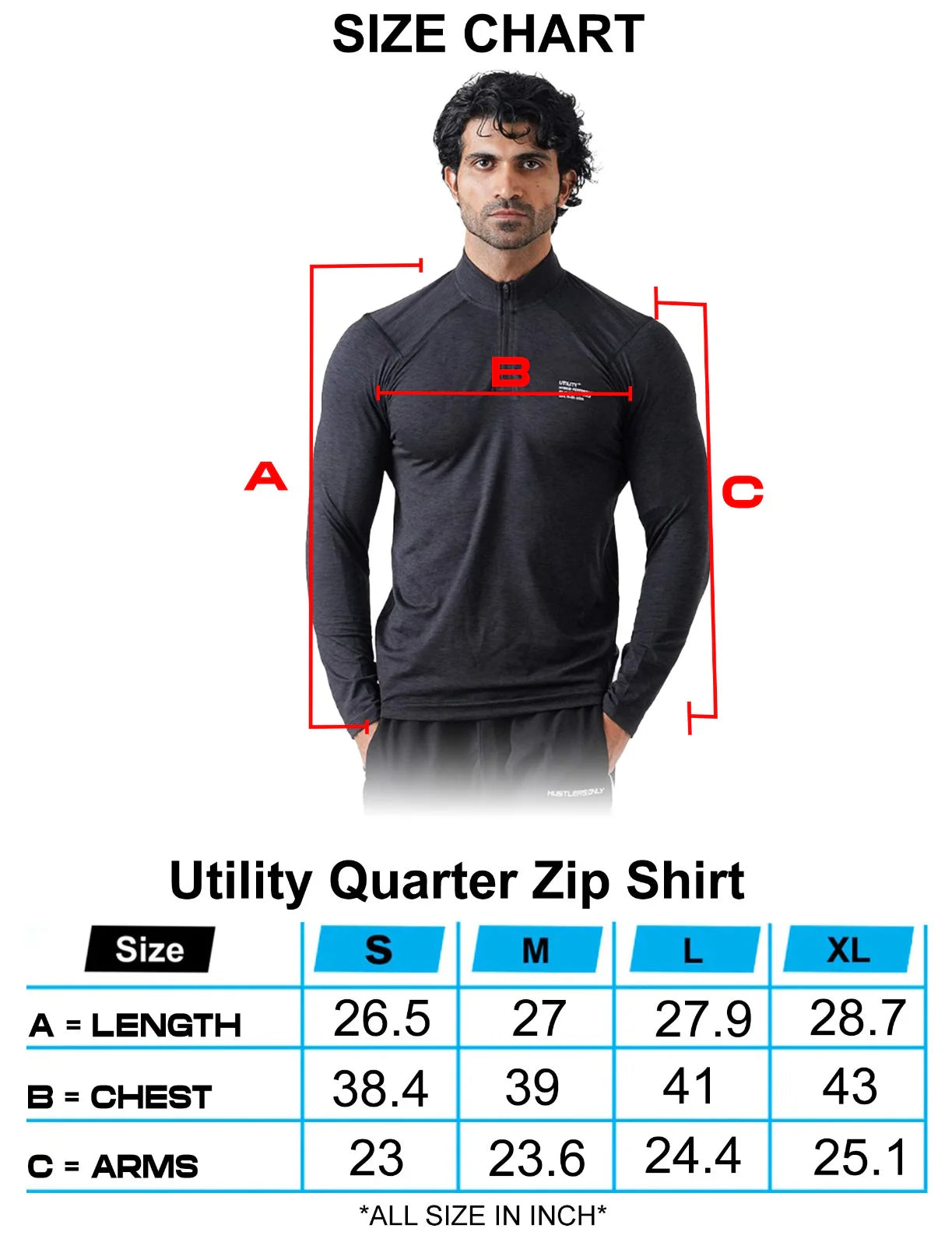 Utility Quarter Zip Shirt - Black