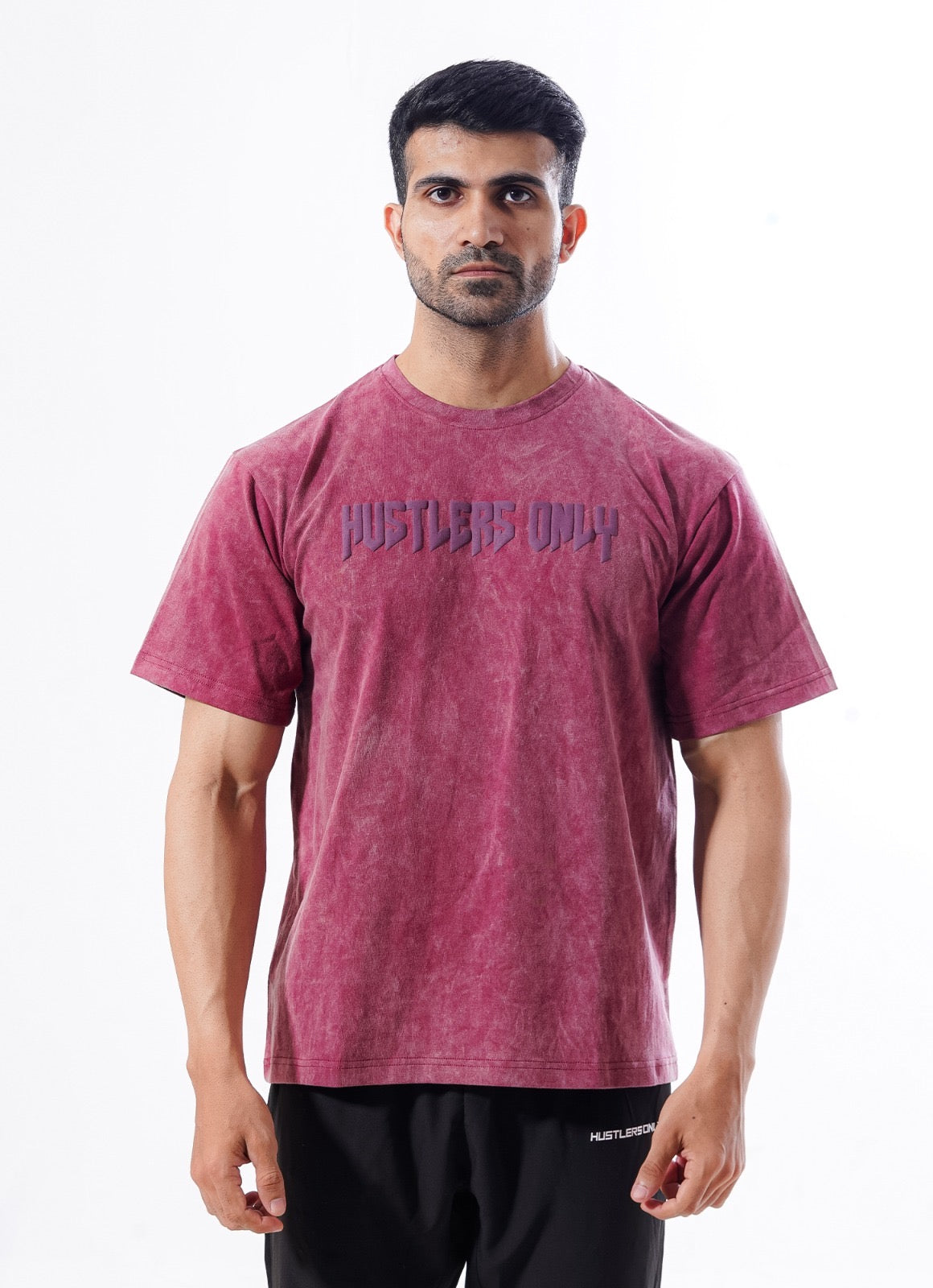 Drippy Acid Wash Tshirt - Maroon