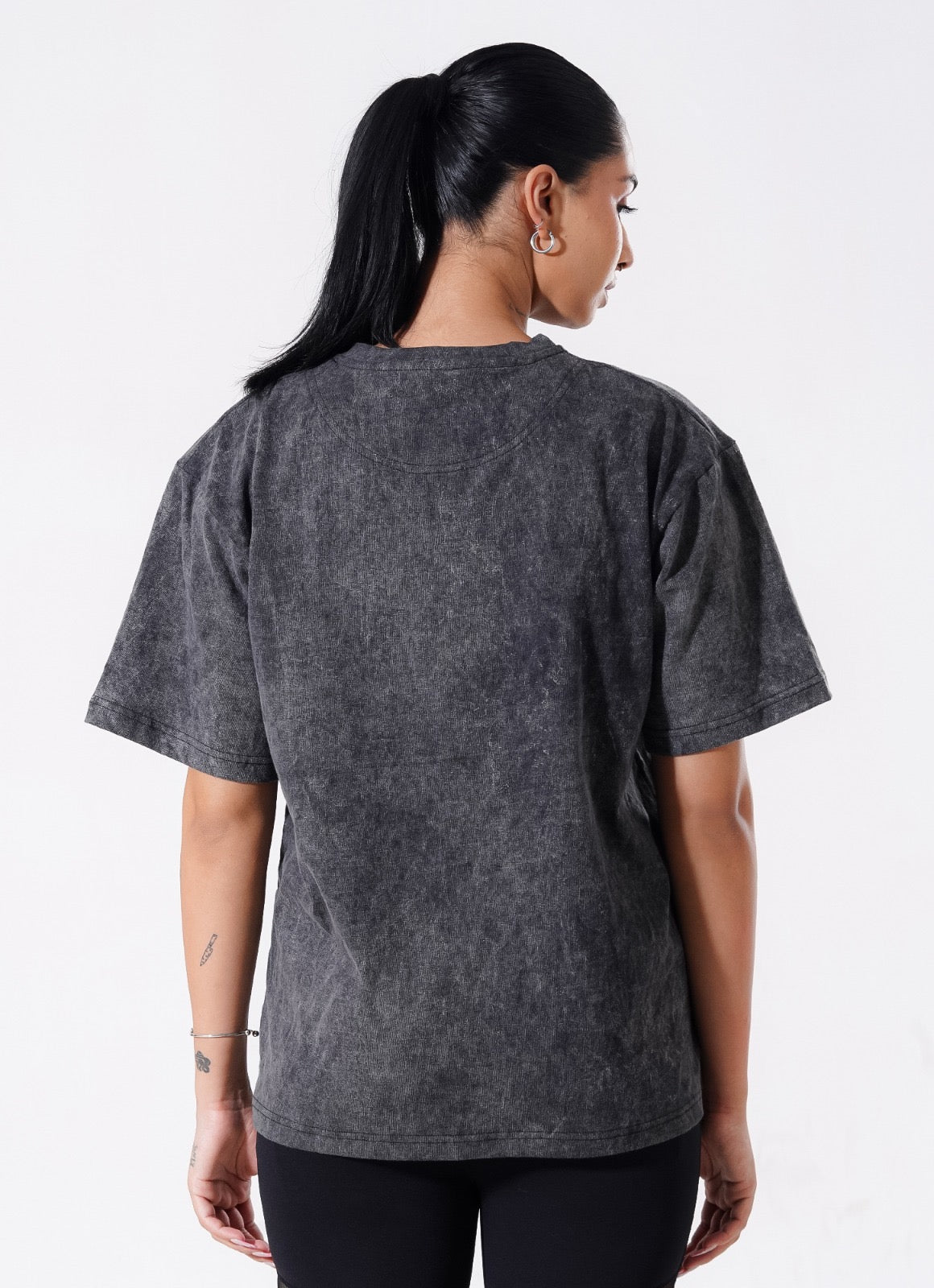 Tshirt Drippy Acid Wash - Hitam 