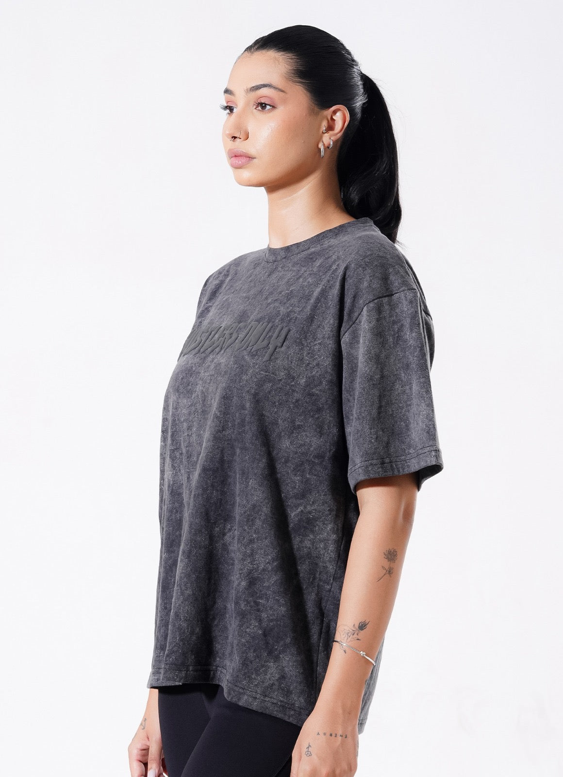 Tshirt Drippy Acid Wash - Hitam 