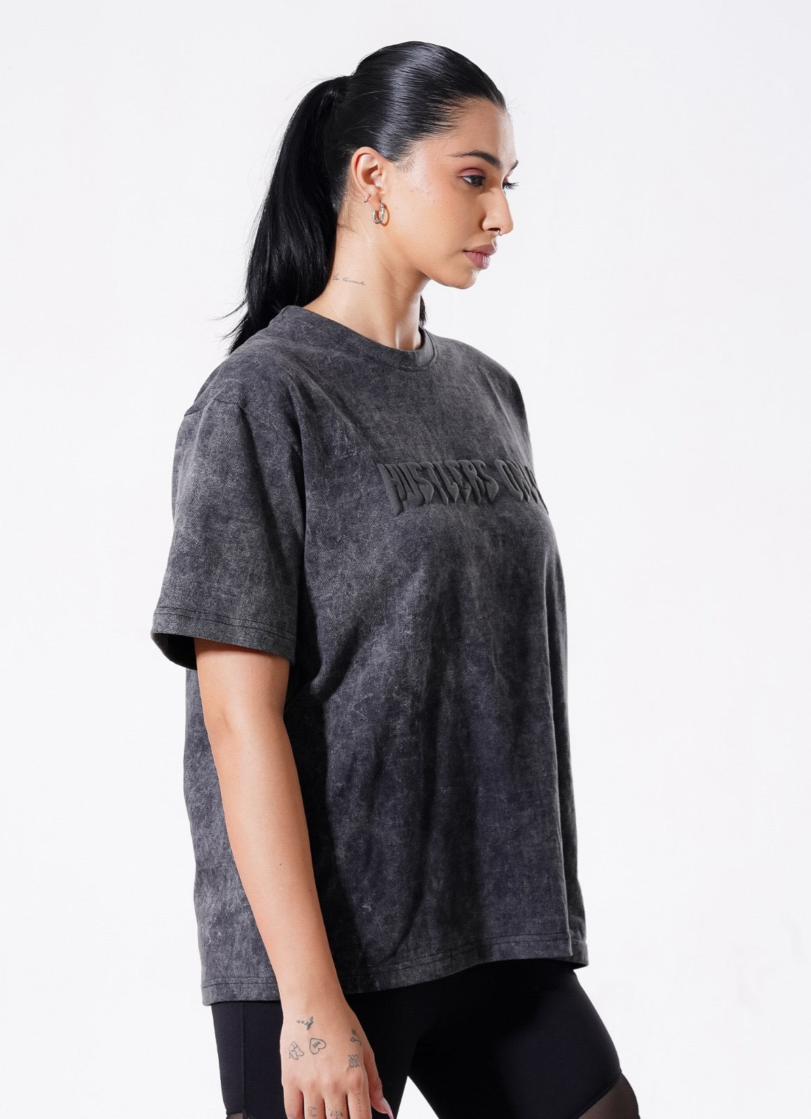 Tshirt Drippy Acid Wash - Hitam 