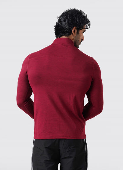 Utility Quarter Zip Shirt - Maroon