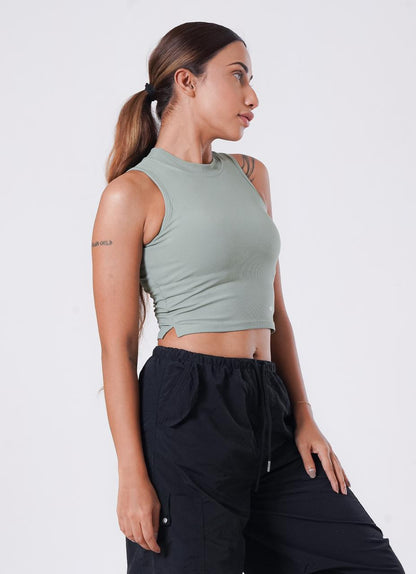 IVY Ribbed Tank - Emerald