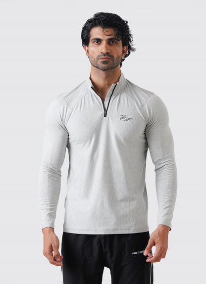 Utility Quarter Zip Shirt - Silver