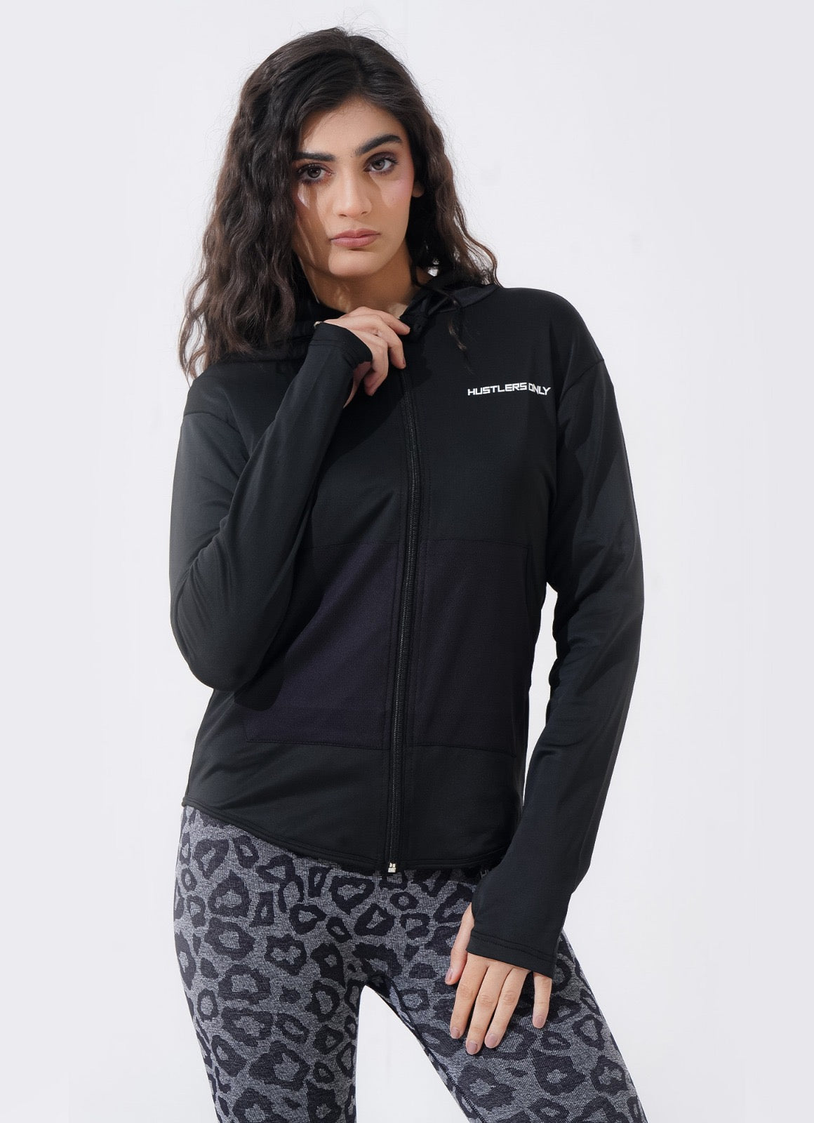 Women Sleek Hoodie - Black