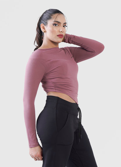 Diamond Crop Shirt - Pink