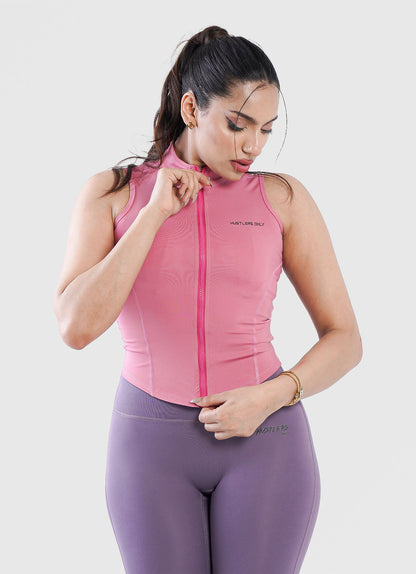Kod Zip Up Vest - Pink