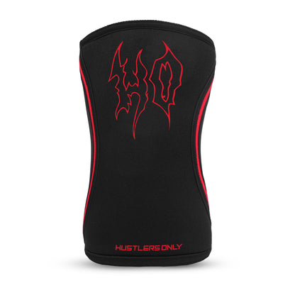 7mm Metal Knee Sleeves - Black with Red Stripes