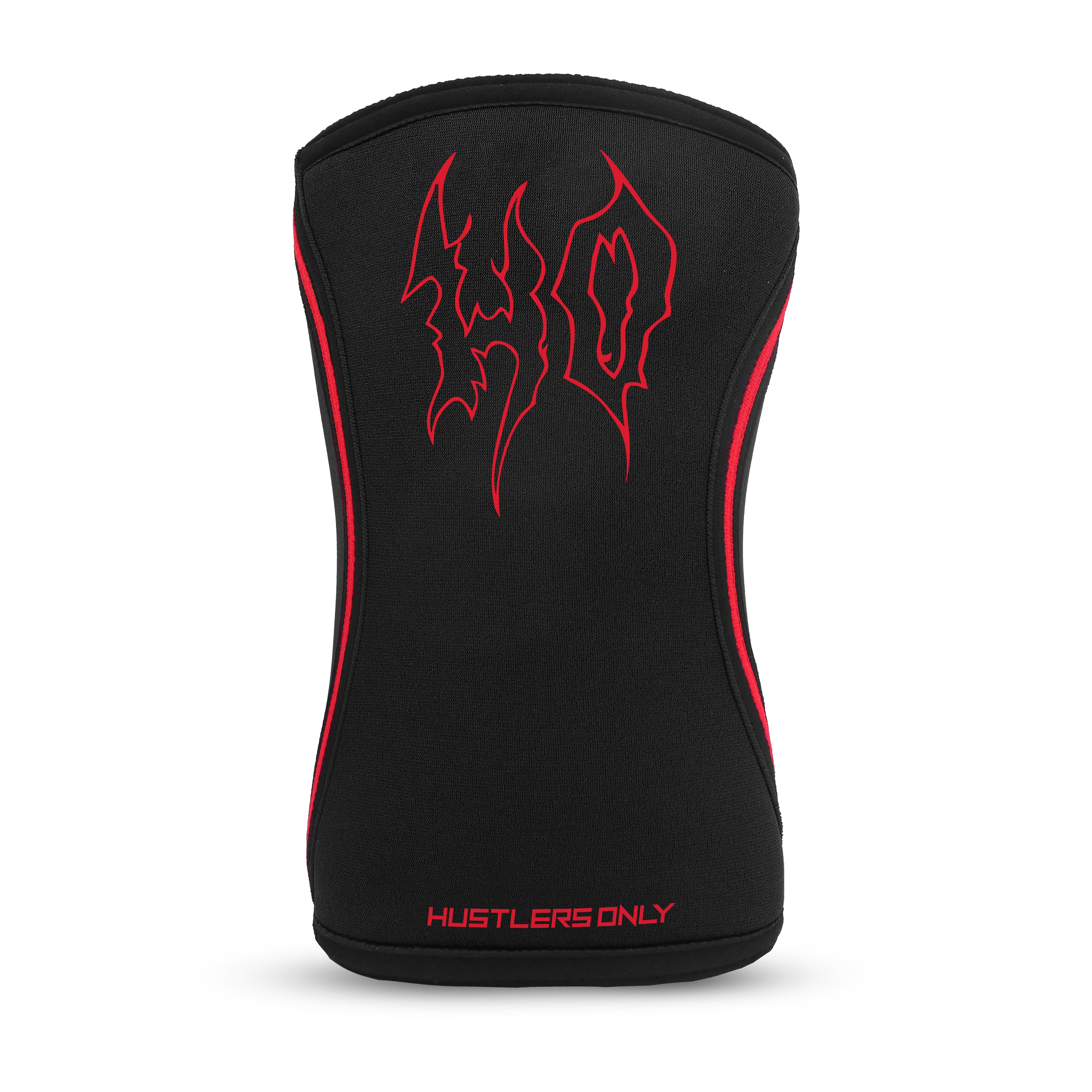 7mm Metal Knee Sleeves - Black with Red Stripes