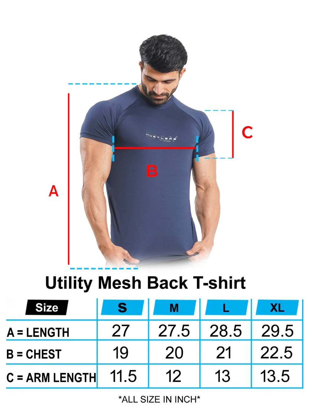 Utility Mesh Back Tshirt - Navy