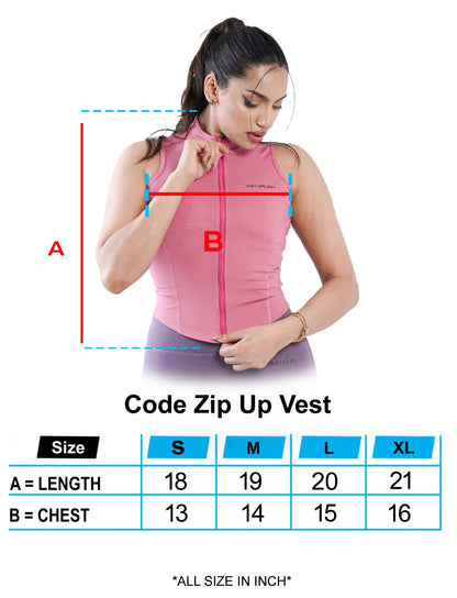 Kod Zip Up Vest - Pink
