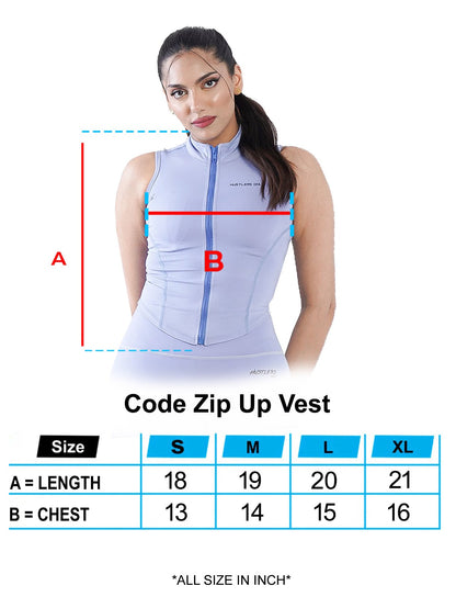 Kod Zip Up Vest - Biru Langit