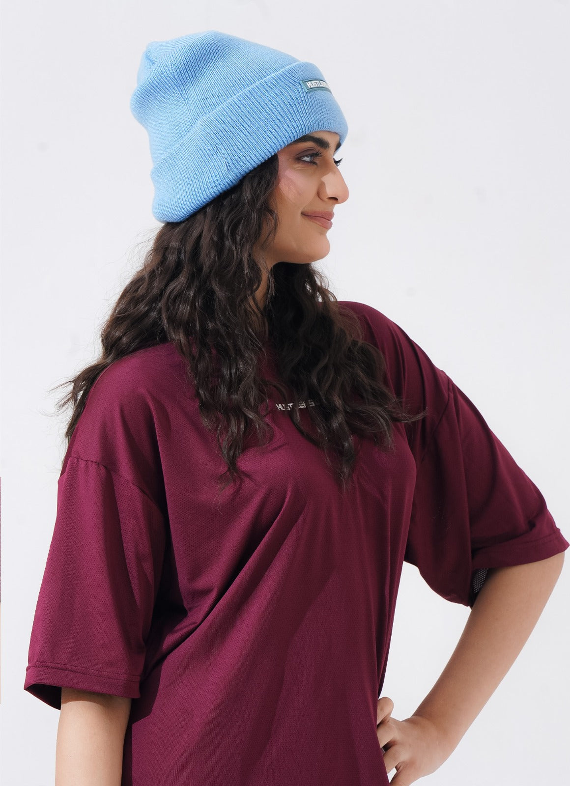 Knitted Beanie - Biru Langit