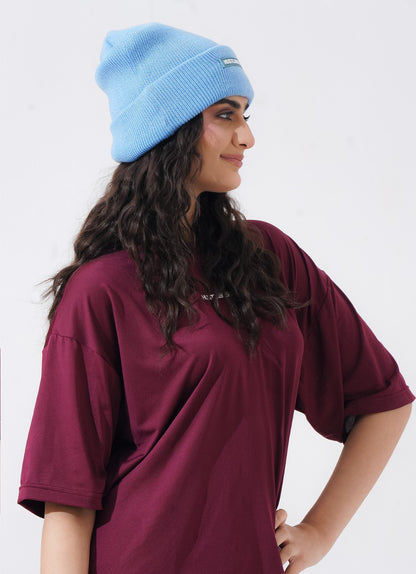Knitted Beanie - Biru Langit