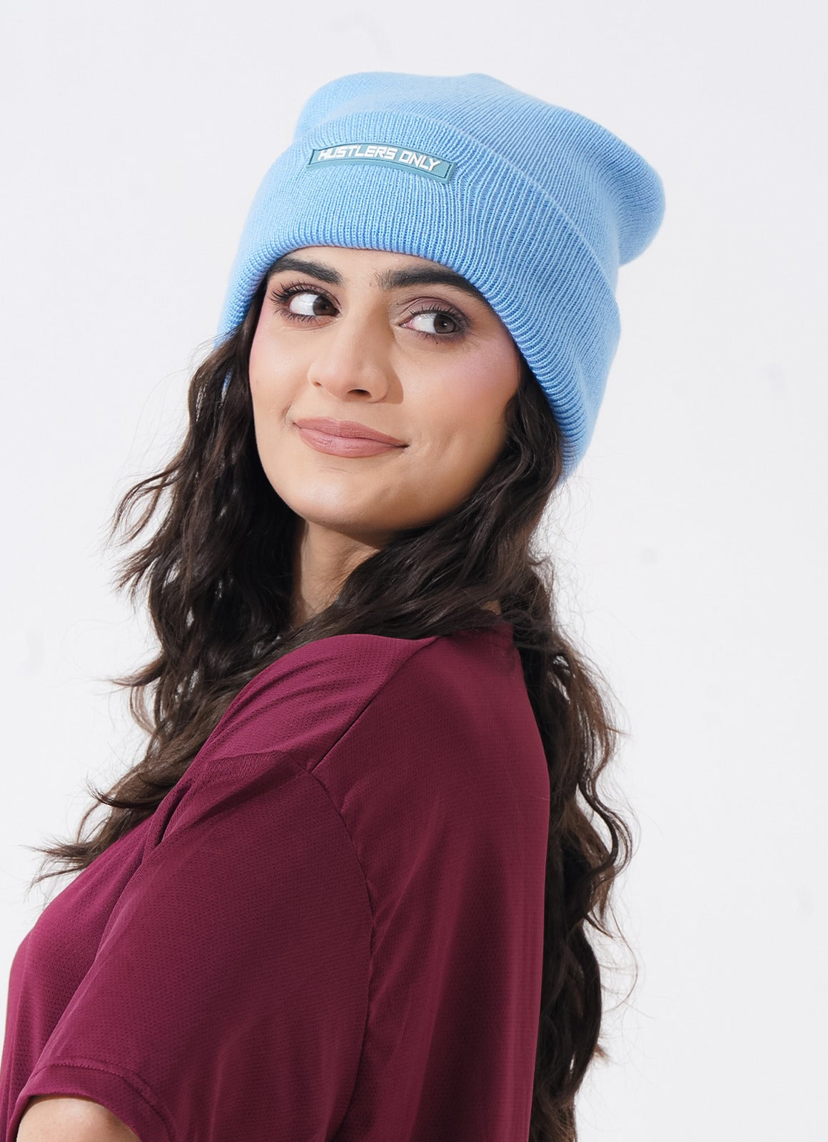 Knitted Beanie - Biru Langit