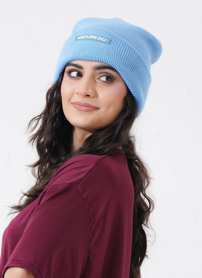 Knitted Beanie - Biru Langit
