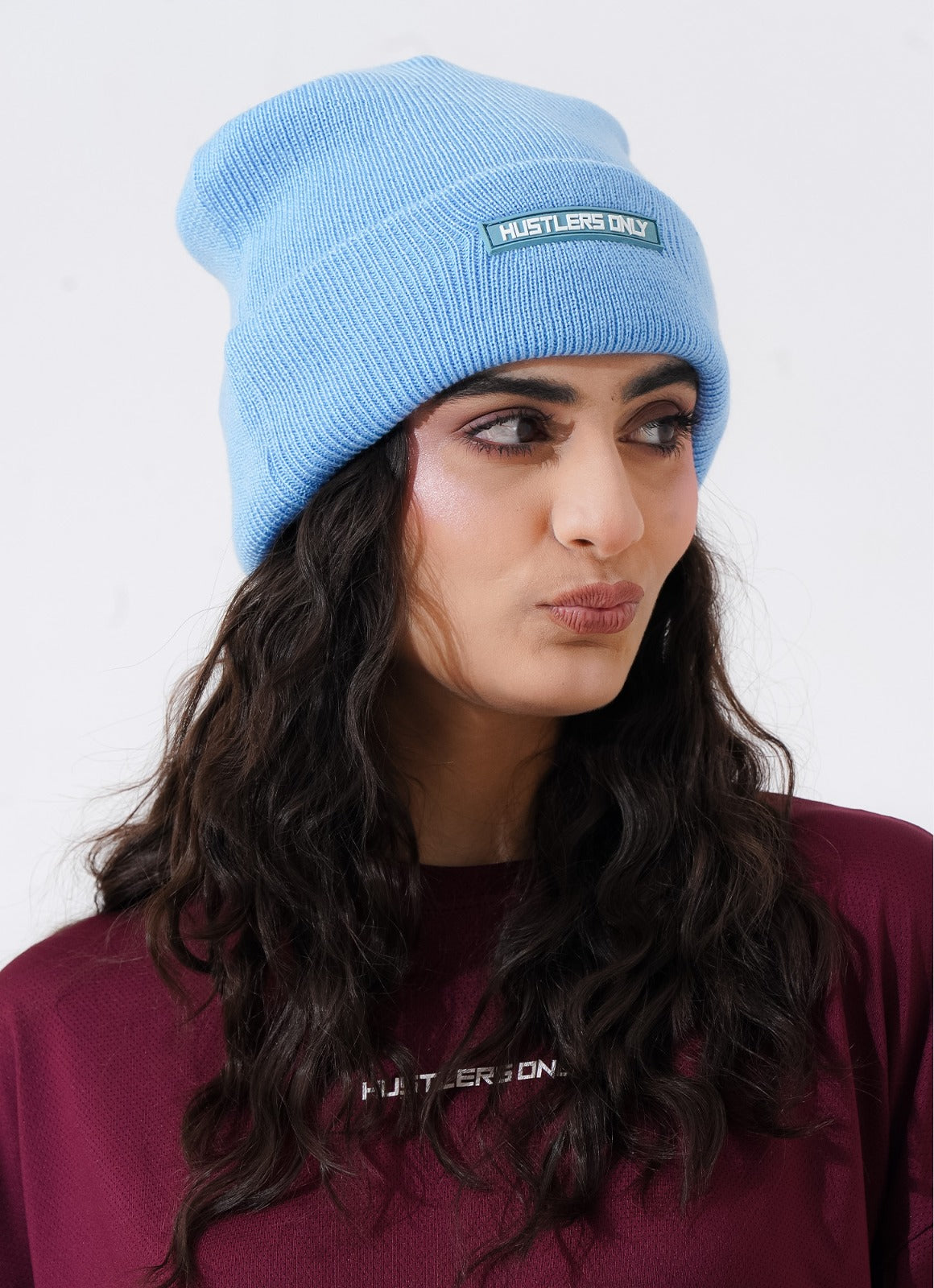 Knitted Beanie - Biru Langit