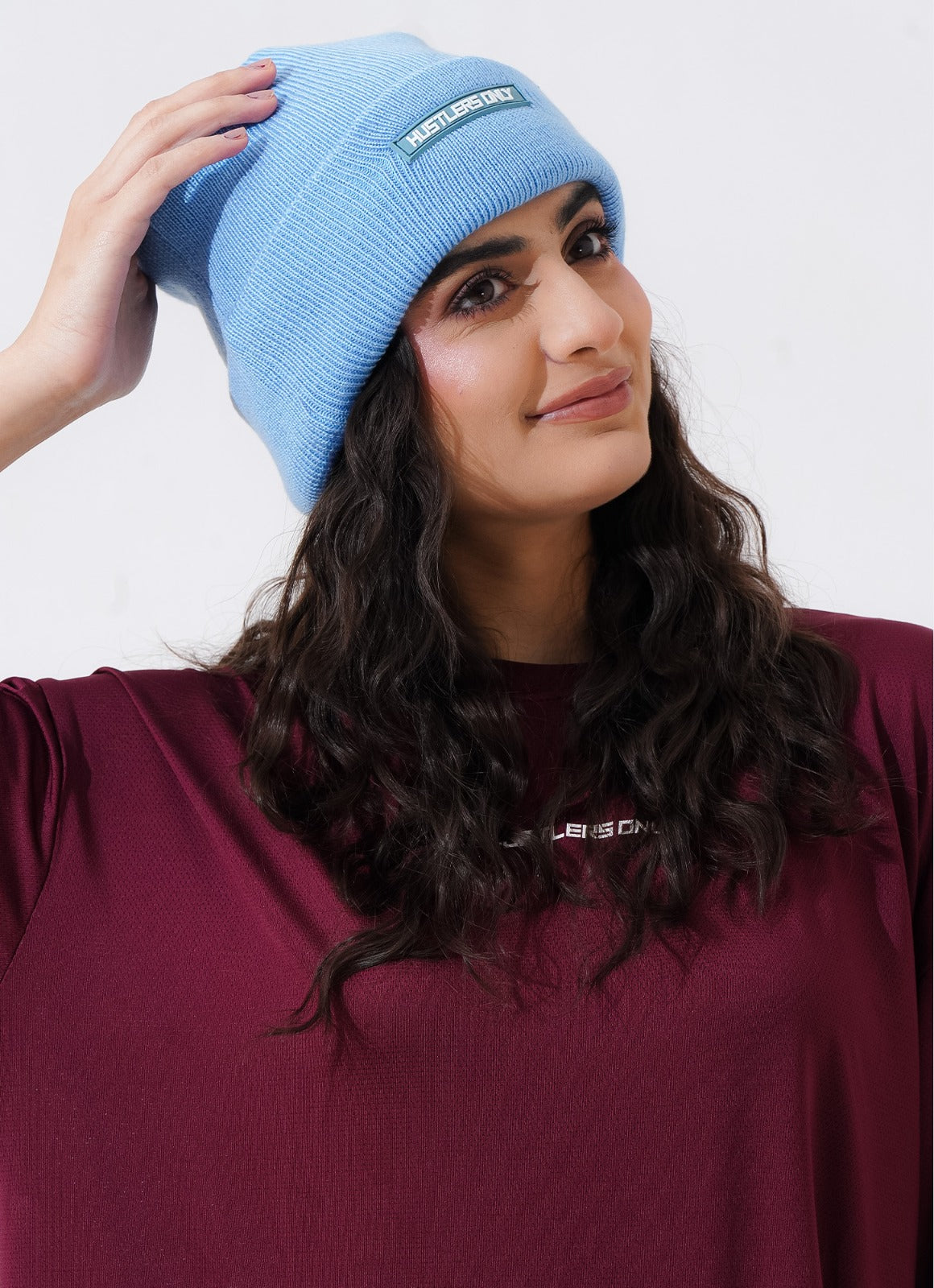 Knitted Beanie - Biru Langit