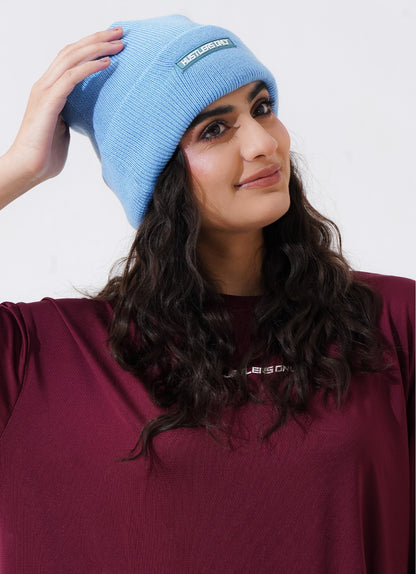 Knitted Beanie - Biru Langit