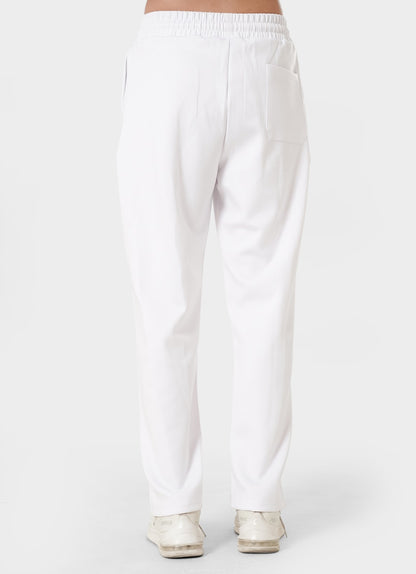 Relaxed Pleated Trouser - White.