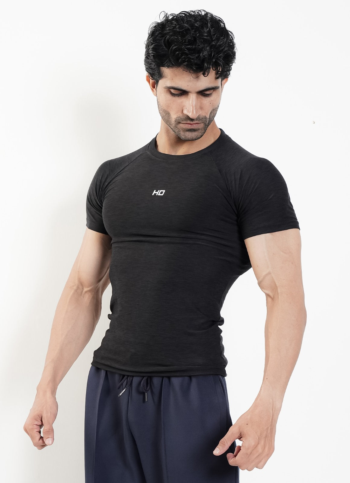 Melange Compression T-Shirt - Black