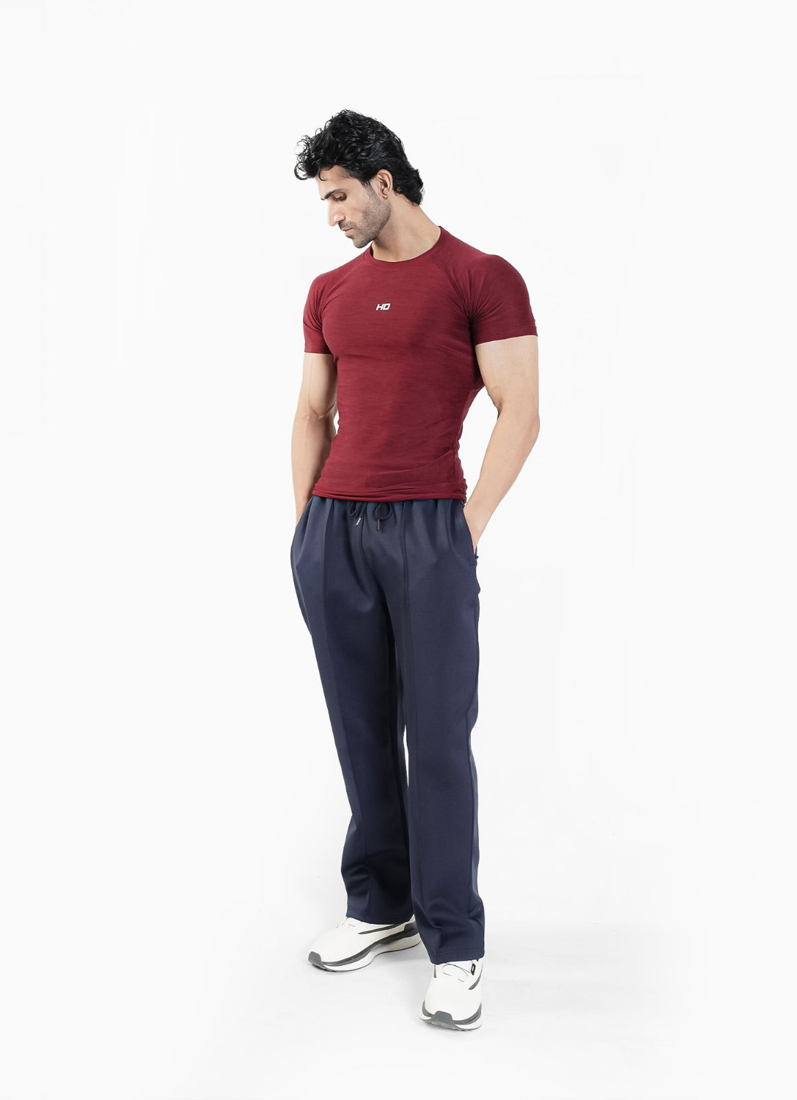 Melange Compression T-Shirt - Maroon