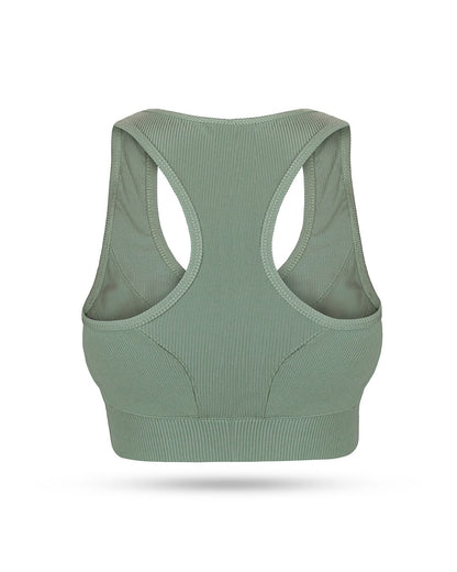 Everyday Ribbed Sports Bra - Green