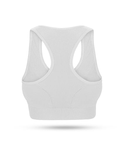 Everyday Ribbed Sports Bra - White