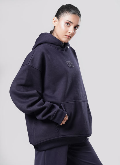 Crude Oversized Hoodie - Navy