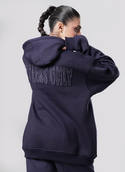 Crude Oversized Hoodie - Navy